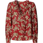 Pepe Jeans Pepe Jeanstil kvinder. PL3051277 Bluse Plency rød (S), Casual, Viscose, Lange ærmer