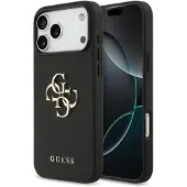 GUESS Grained Big 4G & Classic Logo etui til iPhone 17 Pro - sort