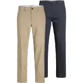 Jack & Jones Lærredsbukser 'JPSTKane Dave' sand / navy
