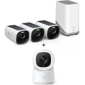 Eufy eufyCam S330 (eufyCam 3) - Video server + kamera(er) - trådløs (Wi-Fi) - 3 kamera(er) - CMOS - hvid, sort