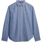 Superdry Superdrytil kvinder. W4010565A Slim fit oxfordskjorte blå (L), Casual, Bomuld, Klassisk, Lange ærmer