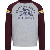 Lonsdale Sweatshirt 'Bregis' gul / grå-meleret / vinrød / hvid