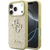 GUESS Fast Glitter Big 4G-etui til iPhone 17 Pro - guld