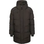 Superdry Lange Dunjakke Med Hætte Sort måle