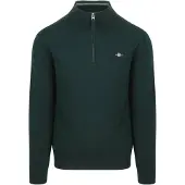 Gant Ganttil mænd. 87213 Grøn pullover med halv lynlås (XXL), Casual, Bomuld, Lange ærmer