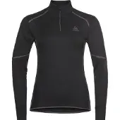 Odlo - Skiundertøj dame - BL Top Turtle Neck LS Half Zip Active X-Warm Eco W Black til UnisexUld - Størrelse M - Sort