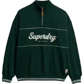 Superdry Superdrytil kvinder. W2012380A Country Club Loose 1/4 Zip sweatshirt i grøn (L), Casual, Bomuld