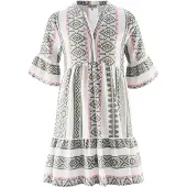 Happy girls Kjole khaki / pink / hvid