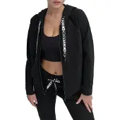 DKNY Two Tone Logo Drawcord Sweatshirt Med Lynlås