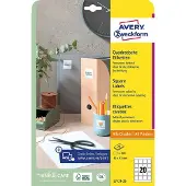 Avery Etiketter QR-kode BlockOut L7121-25 hvid kvadrat 45x45 mm - (20 stk. x 25 ark)