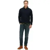 Superdry Superdrytil mænd. M6110681A Light Texture-jumper navy (S), Casual, Bomuld, Blå