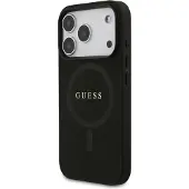 GUESS Saffiano Classic Logo MagSafe-etui til iPhone 17 Pro - Sort