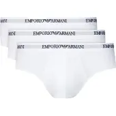 Emporio Armani Emporio Armanitil mænd. EM000258_AF14132 Sæt med 3 hvide, strikkede trusser med stretch (XXL), Afslappet, Bomuld