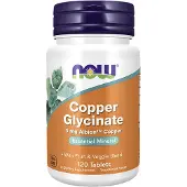 Now , Kupfer Glycinate, 3 mg, 120 Tabletter