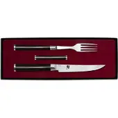 Kai Shun Classic kniv & gaffel sæt Krom/Sort