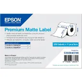 Epson Premium - Glat mat - permanent akryllisk klæbemiddel - skinnende hvid - A4 (210 x 297 mm) 800 etikette(r) (4 rulle(r) x 200) pressestempel skær