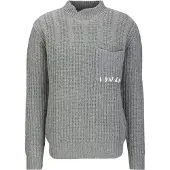 19V69 Italia Pullover 'Areo' grå-meleret / hvid