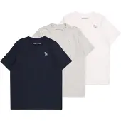 Abercrombie & Fitch T-shirts - 3-pak - Navy Blazer/Hvid/Gråmeler - - 7-8 år (122-128) - T-Shirt