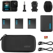 GoPro HERO13 Black actionkamera / vandtæt 5,3K sportskamera ned til 10 m med HyperSmooth 6.0 / 3 batterier