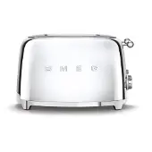 Smeg 50''s Style Brødrister TSF03SSEU Stål, 4 skive(r), Krom, Rustfrit stål, Knapper, 50''s Style, Rustfrit stål