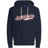 Jack & Jones Sweatshirt 'Mel' natblå / lyserød / rød / hvid