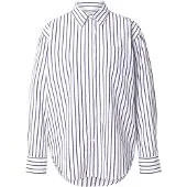 Gant Ganttil kvinder. 4300239 Relaxed Fit klassisk navy-stribet poplin-skjorte (42), Casual, Bomuld, Lange ærmer, Blå