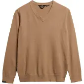 Superdry Superdrytil kvinder. W6110644A Klassisk V-sweater brun (L), Casual, Polyester