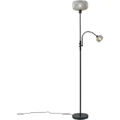 QAZQA Smart gulvlampe sort med røgglas 2-lys inkl. WiFi - Brianna