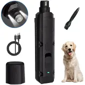 INF Elektrisk kæledyrs negletrimmer hundeneglesliber 8000RPM støjsvag LED-lys Black