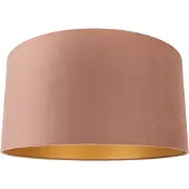 QAZQA Velour lampeskærm pink 50/50/25 med guldinteriør