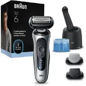 Braun Series 6 62-S7650cc, Folie shaver, Sølv, Knapper, Batteri, Indbygget batteri, 1 t