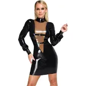 Late X Latex dress with long sleeves