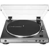Audio-Technica AT-LP60XUSB, Bæltedrevet pladespiller, Fuld automatisk, Grå, Metallic, Aluminium, 33 1/3,45 rpm, DC servomotor