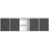 Mistral Skænk - Hvid m. antracit 220 cm x 61 cm x 42 cm | Møbelsalg.dk