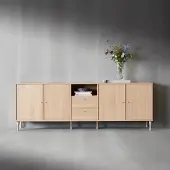Mistral Skænk - Hvidpigmenteret eg 220 cm x 61 cm x 42 cm | Møbelsalg.dk