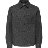 Only & Sons Skjorte 'Micah Twill Overshirt FRML -- Men's Overshirt Shirt Medium Gray Melange Man ONLY &amp; SONS' grå