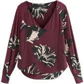 Next Bluse creme / mørkegrå / bordeaux
