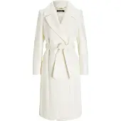 Lauren Apparel Lauren Ralph Laurentil kvinder. 297962169006 Beige krydsende uldblandingsfrakke (40), Casual, Bomuld, Klassisk