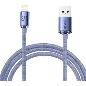 Baseus Crystal Shine USB-A / Lightning-kabel - 2m - Lilla