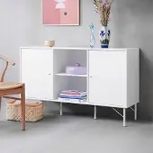 Mistral Skænk - Inklusiv låger - Hvid 133 cm x 61 cm x 42 cm | Møbelsalg.dk