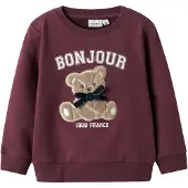Name it Sweatshirt 'NMFRear' lysebeige / indigo / burgunder / hvid