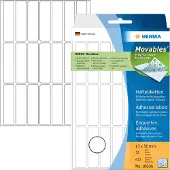 Herma Movables - Papir - mat - selv-klæbende - hvid - 13 x 50 mm 672 etikette(r) (32 ark x 21 etiketter