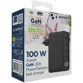 Gembird 4xpd Qc Lcd Usb-a Og Usb-c Vægoplader 100w