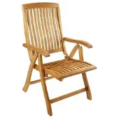 Skovlund Boston - 5- positioner foldestol i teak | Møbelsalg.dk