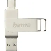 Hama C-Rotate Pro, 256 GB, USB Type-A / USB Type-C, 3.2 Gen 1 (3.1 Gen 1), Svirvel, Sølv