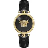 Versace Kvartsur til kvinder - - Palazzo VECO02722 - Sort - Læder - 30 Atm