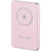 Verbatim Charge 'n' Go - Trådløs power bank - magnetisk montering - Li-pol - 10000 mAh - 20 Watt - 2.4 A - Apple Fast Charge, PD 3.0, QC 3.0, Apple 2.4A, USB BC 1.2 (USB-C) - pink