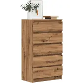 vidaXL kommode, håndlavet eg, 60x36x103 cm, træbaseret materiale