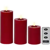 Lumineo 72699 Wax Candle Dekorativt Lys 3 Enheder