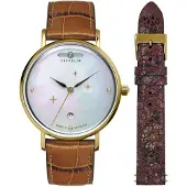 Zeppelin Dameur 71315 Luna Hvid/Læder Ø36 mm